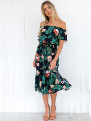 Floral Off-shoulder Bohemia Dress