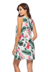 Floral Sleeveless Beach Shift Dresses