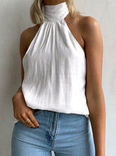 Halter Neck Tie Back Top