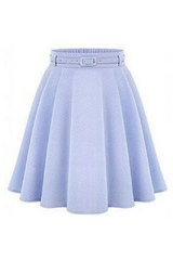 High Waist Knee Length Pleated Skirt