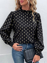 Blouses Temperament Commuter Half High Collar Vintage Blouse for Women