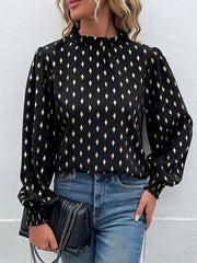 Blouses Temperament Commuter Half High Collar Vintage Blouse for Women
