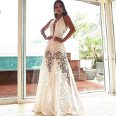 Lace Vestidos Dress Halter Neck Long Maxi Dress