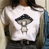 T-shirt Cartoon Cat Mushroom Halloween Print T-shirts