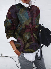 Long Sleeve Floral Shift Blouses For Women