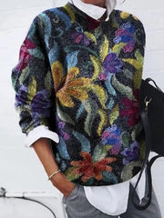 Long Sleeve Floral Shift Blouses For Women