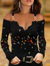 Long Sleeve Casual V Neck Shirts & Tops
