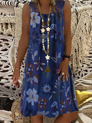 Floral Floral Printed Sleeveless Lace Shift Dresses