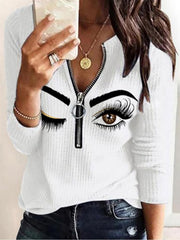 V Neck Casual Floral-Print Shirts & Tops