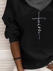 Letter Hoodie Long Sleeve Casual Sweatshirt