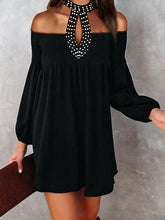 Beaded Collar Off Shoulder Mini Dress for Women