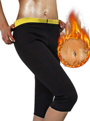 Body Shaper Slimming Pants Capris Leggings Sports Neoprene Yoga Exercise & Fitness Bikram Stretchy Hot Sweat Tummy Control Weight Loss Tummy Fat Burner For Women's Men's Leg Abdomen Training