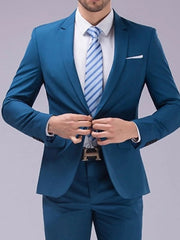 Black White Pink Men's Wedding Party / Evening Suits 2 Piece Notch Solid Colored Standard Fit Single Breasted One-button