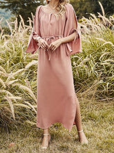Bohemian Slit Long Skirt High Waist Solid Dress