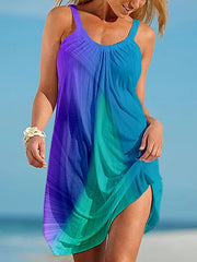 Beach Dress Beach Wear Mini Dress Print Modern Casual Floral Spaghetti Strap Sleeveless Loose Fit Outdoor Daily Black White Summer Spring XXS XS S M for Women