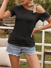 Bow Tie Drop Shoulder Strap T-shirt for Women