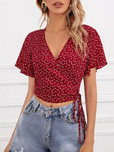 Bow Tie Floral Strappy Cropped Top for Women