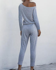 Brief One Shoulder T-shirt Pants Sets