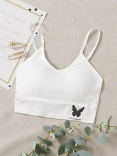Butterfly Print Ribbed Bralette