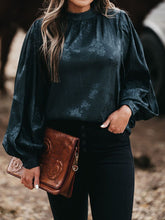 Floral Shirts & Tops High neck women long sleeve blouses