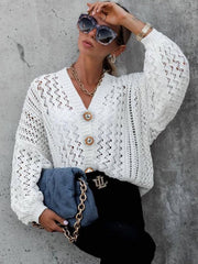 Long Sleeve V Neck Plain Casual Sweater