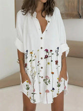 Long Sleeve Floral-Print Casual Dresses