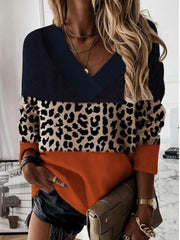 Long Sleeve Casual Printed V Neck Sweatshirts