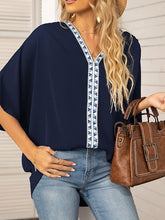 Blouse Chiffon Thin Solid / Plain Color Basic V Neck Batwing Sleeve Summer Black White Wine Blue Dark Blue for Women