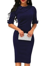 Bodycon Sheath Dress Church Dress Midi Dress Black Wine Green Half Sleeve Pure Color Button Summer Spring Crew Neck Stylish Slim S M L XL XXL for Women