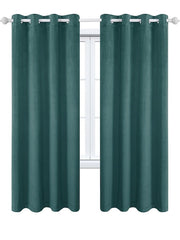 Blackout Curtain Drapes Velvet Farmhouse Grommet/Eyelet Curtain Panels For Living Room Bedroom Door Kitchen Window Treatments Thermal Insulated Room Darkening
