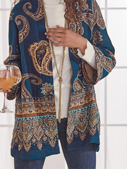 Long Sleeve Tribal Printed Outerwear