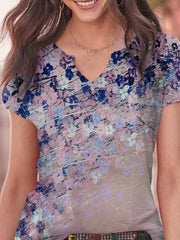 Floral-Print Short Sleeve Statement Shirts & Tops