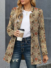 Geometric Loosen Collarless Jackets