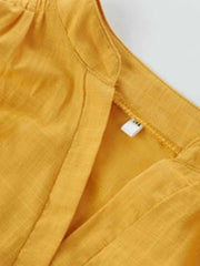 Beach Dress Beach Wear Mini Dress Button Basic Casual Plain V Neck Sleeveless Loose Fit Outdoor Daily Yellow Summer Spring S M L XL for Women