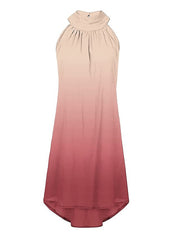 Beach Dress Resort Wear Beach Wear Mini Dress Ruched Cut Out Fashion Casual Ombre Halter Sleeveless Regular Fit Outdoor Daily Red Blue Summer Spring S M L XL for Women