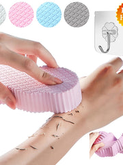 Bath Body Shower Sponge Scrub with Self-adhesive Hook Spa Scrub Exfoliator Dead Skin Remover for Adults Children Elasticity Reusable Shower Brush Skin Cleaner