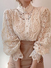 Blouse Hole Solid Colored Elegant & Luxurious Shirt Collar Standard Winter Black Apricot White for Women