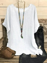 Blouse White Red Solid Color Plain Short Sleeve Casual Daily Basic Round Neck Regular S for Women