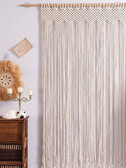 Boho Macrame Curtains Sliding Door Curtain Woven Bohemian Tapestry Decor,Outdoor Curtain Privacy, Patio Wedding Decoration, Room Divider for Pergola, Gazebo, Balcony, Porch