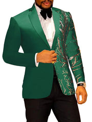 Black Pink Burgundy Men's Party Prom Sequin Sparkly Suits 2 Piece Patterned Standard Fit Single Breasted One-button