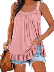Blouse Camis Halter Crisscross Tank Black White Pink Plain Patchwork Sleeveless Casual Holiday Basic Beach U Neck Regular S for Women