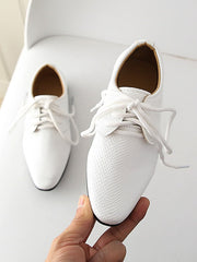 Boys Oxfords Daily Dress Shoes Formal Shoes School Shoes PU Breathability Non-slipping Big Kids(7years +) Little Kids(4-7ys) Wedding Party Daily Walking Shoes Dancing Lace-up Black White Brown Summer