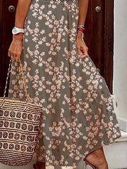 Floral Printed Sleeveless Boho Maxi Dresses