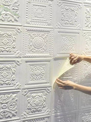 Brick Pattern Wall Panel Peel and Stick Wall Sticker Floral Removable Wall Covering, PVC/Vinyl Material Self adhesive Wallpaper, Room Wallcovering for Home Decoration