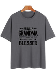 Being A Grandma Cotton-Blend Tshirts for Women