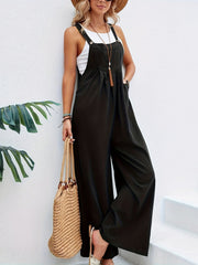 Boho Solid Sleeveless Long Length Casual Jumpsuit