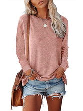 Blouse Basic Plain Basic Round Neck Regular Fall Green Black Blue Pink Grey for Women