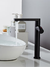 Black Basin Sink Mixer Faucet Brass, Tall Bathroom Taps Single Handle One Hole with Hot and Cold Hose Vessel Water Tap Deck Mounted