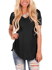 Blouse T shirt Basic V Neck Plain Modern V Neck T-shirt Sleeve Regular Summer Green Blue White Black Red for Women