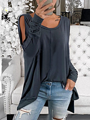 Long Sleeve Crew Neck Casual Shirts & Tops